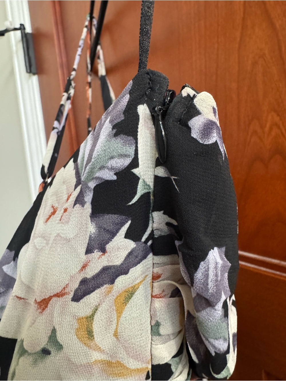 ASTR The Label Emmylou One Shoulder Black and Floral Midi Dress | Size M - Picture 9 of 10